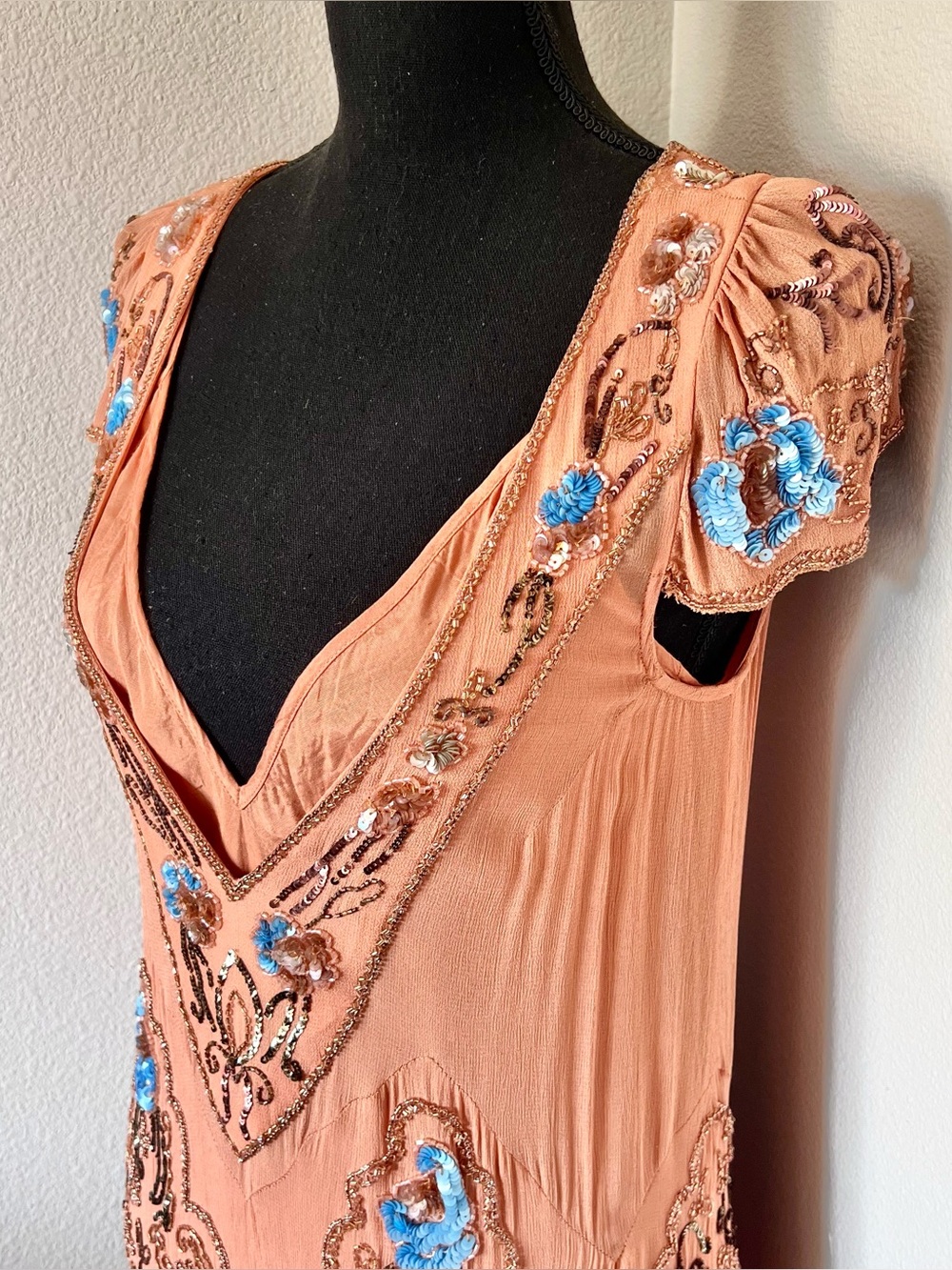 RARE EXC • Free People Magic Garden Dress in Peach • - Picture 3 of 15